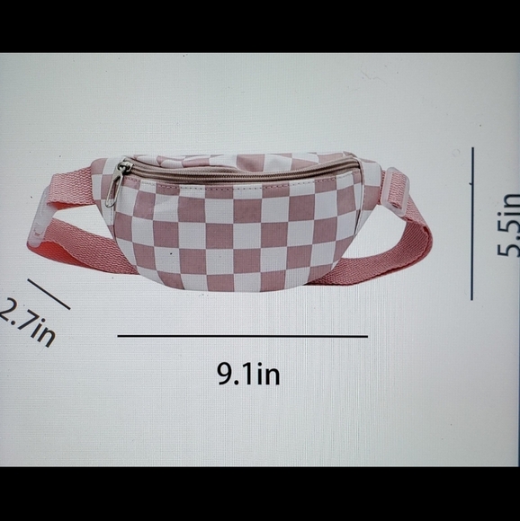 🐎 NEW! Pink and White Checkered Fanny Pack - Picture 3 of 3